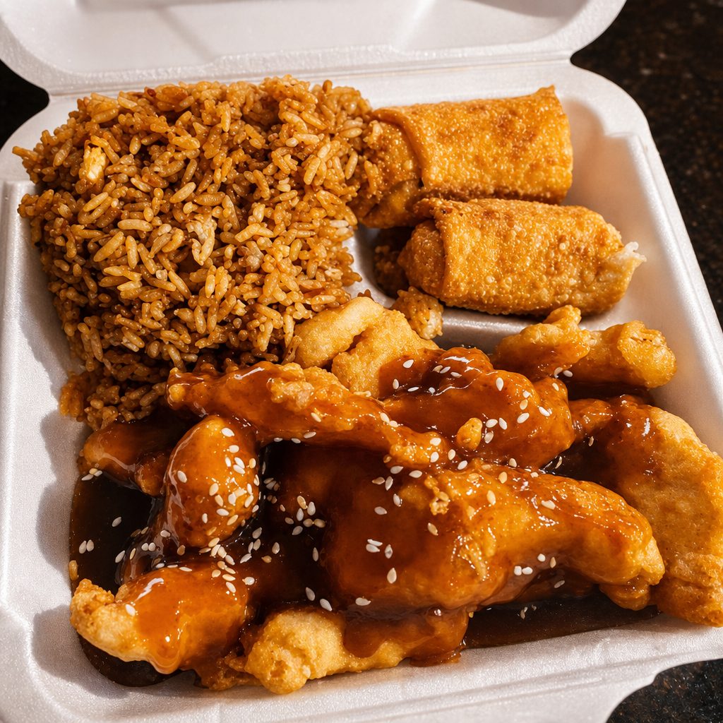 Combo D - Sesame Chicken.