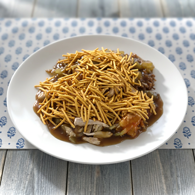 Combo B - Chicken Chow Mein with Sweet & Sour Chicken.